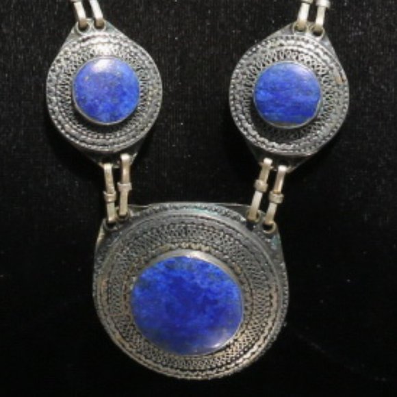 Lapis Lazuli Necklace Handmade Vintage Ethnic - Picture 3 of 9